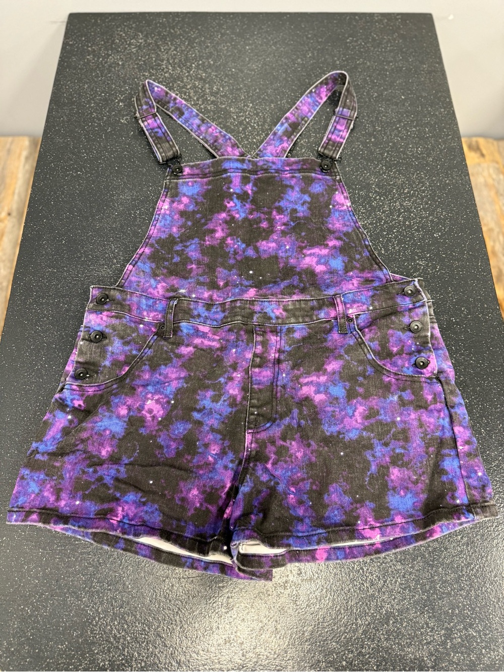 Galaxy Print Short Overalls